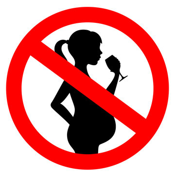 No alcohol during pregnancy period vector sign