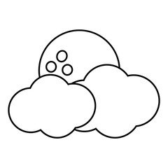 Moon and clouds icon vector illustration graphic design