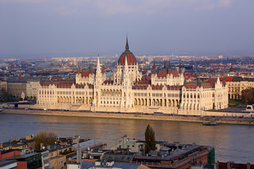 Fototapeta na wymiar building of the Hungarian Parliament