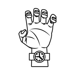 Arm with wristwatch icon vector illustration graphic design