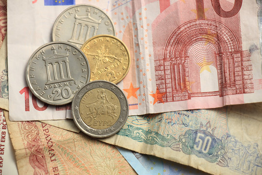 Greek and euro money