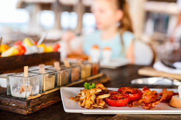 Different pepper and salt spices