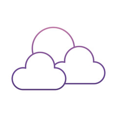 clouds and sun icon over white background vector illustration