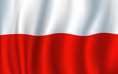 Poland vector 3D flag background national symbol
