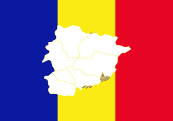 Obraz premium Map and fag of Andorra