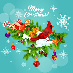 Christmas winter holiday wish vector greeting card