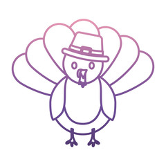 cartoon turkey icon over white background vector illustration