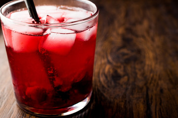 Homemade Organic Jam Cocktail in Glass.