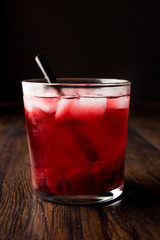 Homemade Organic Jam Cocktail in Glass.