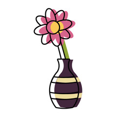 Fototapeta na wymiar Flower in vase icon vector illustration graphic design
