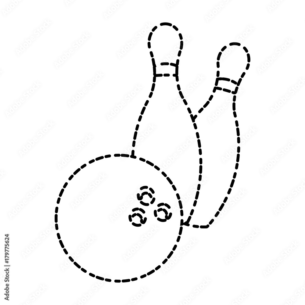 Poster bowling ball and pins icon vector illustration graphic design