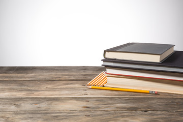 Book pencil  wood table desk school 