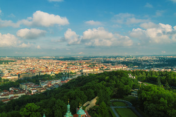 Prague city panorama, Czech Republic. Aerial view