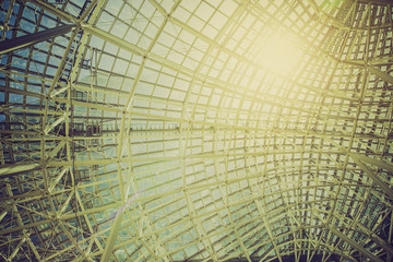 building construction of metal steel framework outdoors