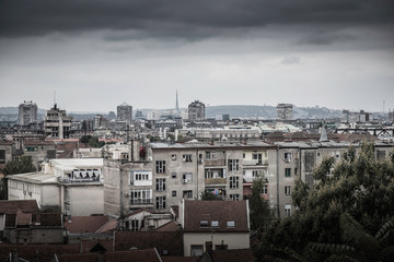 Fototapeta na wymiar View across Zemun to Belgrade. Serbia
