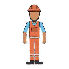 Worker avatar full body icon vector illustration graphc design