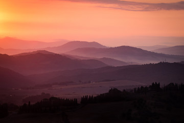 sunrise in tuscany