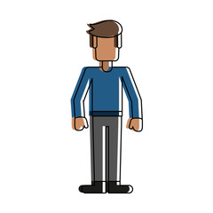 Man faceless avatar icon vector illustration graphic design