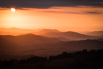 sunrise in tuscany