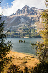 framed island in the lake sils