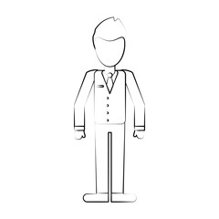 Businessman avatar full body icon vector illustration graphic design