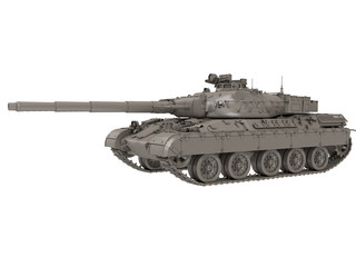 military French tank AMX 30b2 on an isolated white background. 3d illustration
