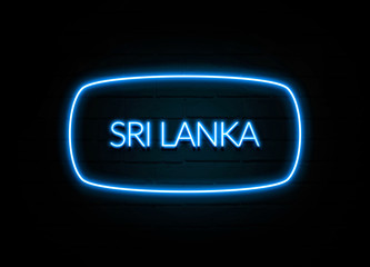 Sri Lanka  - colorful Neon Sign on brickwall