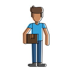 Courier avatar full body icon vector illustration graphic design