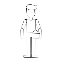 Carpenter avatar full body icon vector illustration graphic design