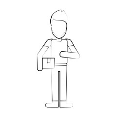 Courier avatar full body icon vector illustration graphic design