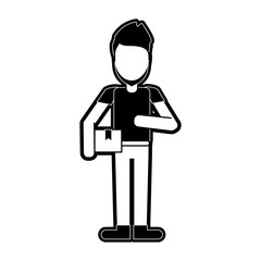 Courier avatar full body icon vector illustration graphic design