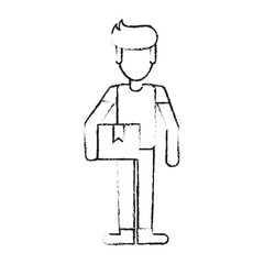 Courier avatar full body icon vector illustration graphic design