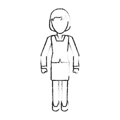 Business woman avatar full body icon vector illustration graphic design