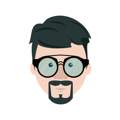 Fototapeta premium Hipster face cartoon icon vector illustration graphic design