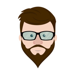 Hipster face cartoon icon vector illustration graphic design