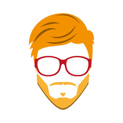 Hipster hairstyle and glasses icon vector illustration graphic design