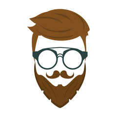 Hipster hairstyle and glasses icon vector illustration graphic design