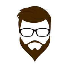 Hipster hairstyle and glasses icon vector illustration graphic design