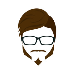 Hipster hairstyle and glasses icon vector illustration graphic design