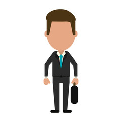 Businessman avatar full body icon vector illustration graphic design