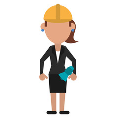 Woman architect avatar icon vector illustration graphic design