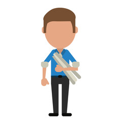 Architect faceless avatar icon vector illustration graphic design