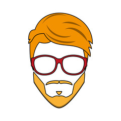 Hipster hairstyle and glasses icon vector illustration graphic design