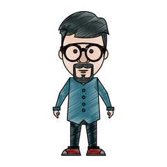 Hipster man cartoon icon vector illustration graphic design