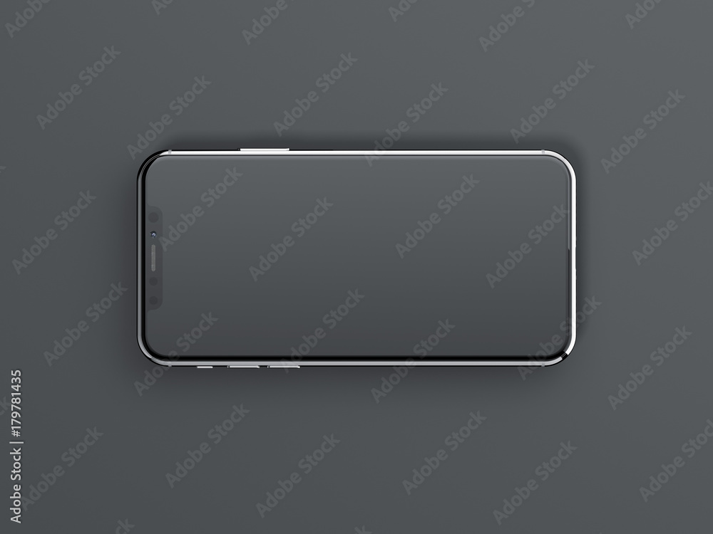 Poster modern smartphone with blank screen. 3d rendering