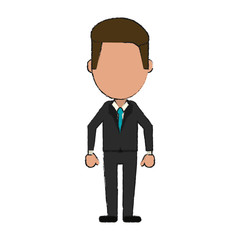 Businessman avatar full body icon vector illustration graphic design