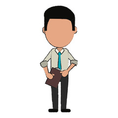 Businessman avatar full body icon vector illustration graphic design