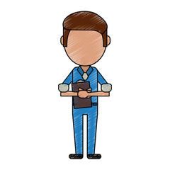 Courier avatar full body icon vector illustration graphic design