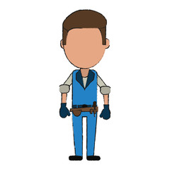 Worker avatar full body icon vector illustration graphic design