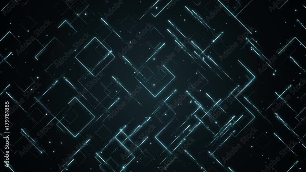 Poster abstract technologic background with stripes and particles